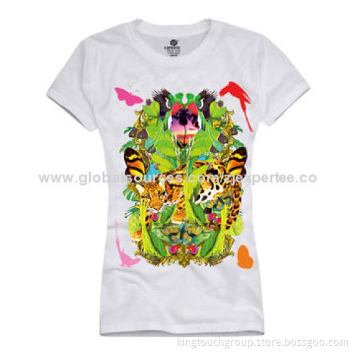 Vivid 3D Animal Printed Slim Fit Women's Round-neck T-shirtsNew